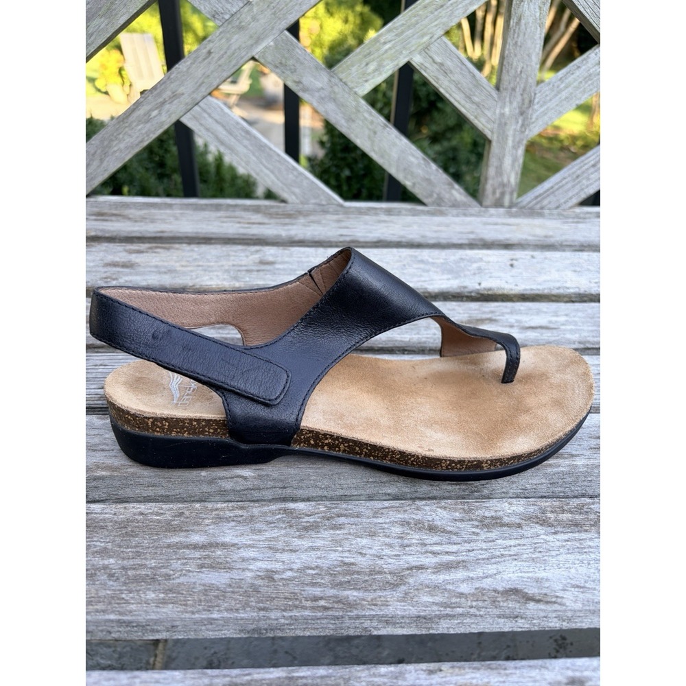 Dansko Reece Sandals Black Leather Thong Slide Womens Size EU 40 US 9.5-10 - Picture 5 of 7